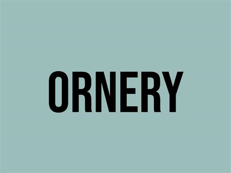 orny meaning|Ornery Definition & Meaning .